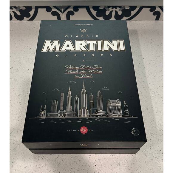 Unknown Other - Set of 6 Large Martini Glasses Glassique Cadeau 10 oz.Brand New!